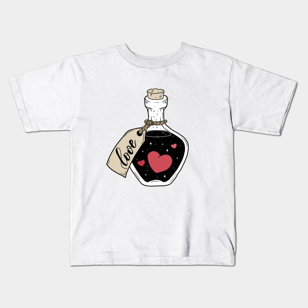 Love in a bottle Kids T-Shirt by valentinahramov